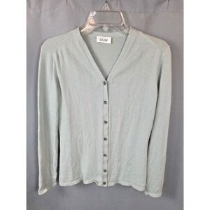 Laurel Women Cardigan Top Small-36 Light Gray Color Button Up V-Neck